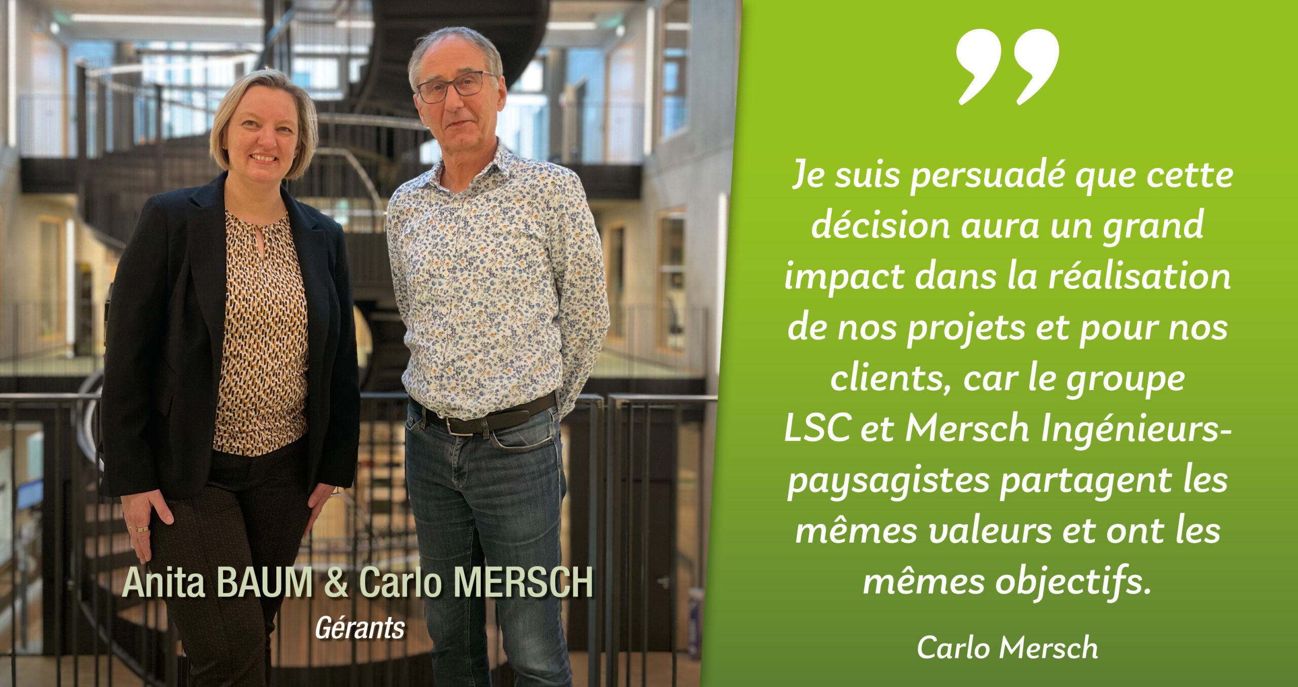 Mersch Ingénieurs-paysagistes intègre LSC Engineering Group